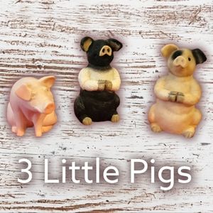Vtg The 3 Little Pigs Figurines